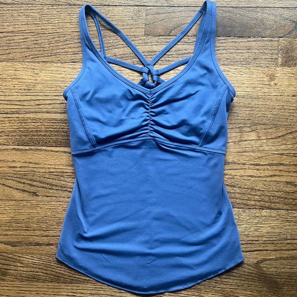 Prana XS blue fancy back tank